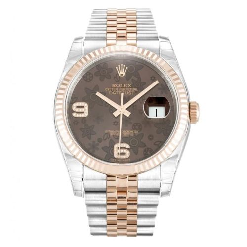 Rolex Datejust Chocolate Floral Diamond Dial 116231 Unisex 36MM